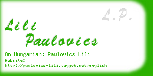 lili paulovics business card